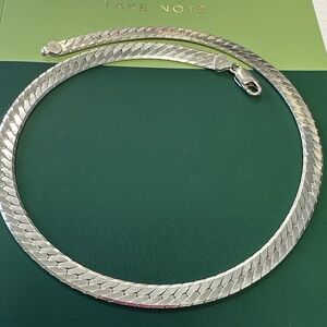 Sterling Silver Herringbone Necklace made in Italy .925